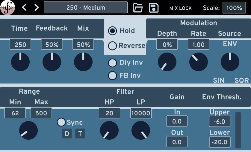Sample Surfer Delay Plugin GUI